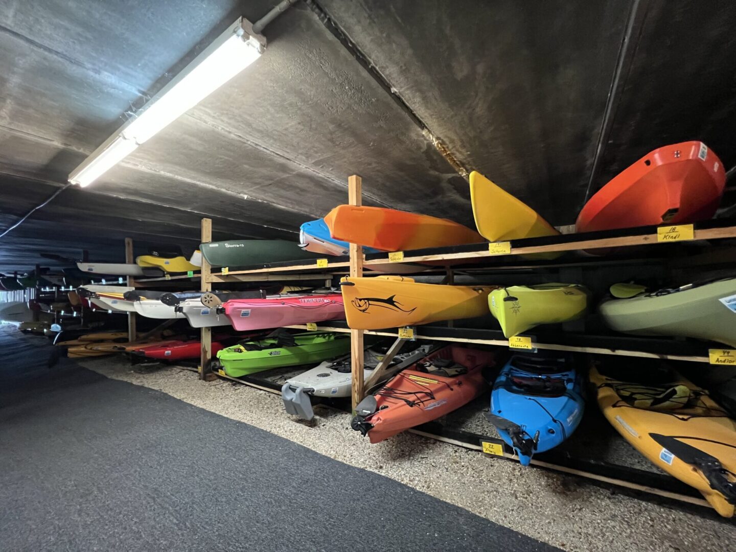 Kayak and Paddle Board Storage - All Water Excursions